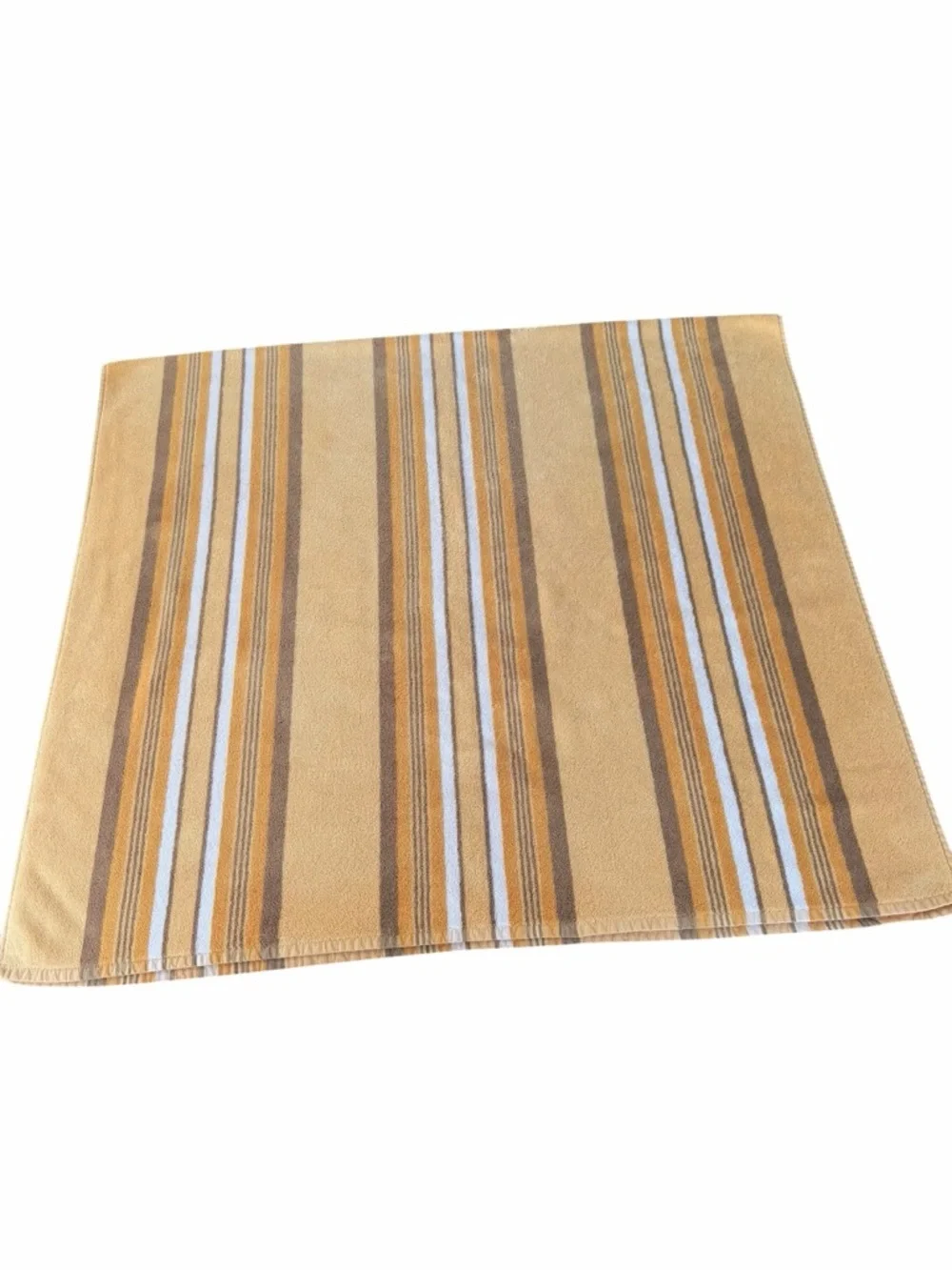 Restoration Hardware Striped Oversized Beach Towel Gold Brown Orange 36x65 GUC